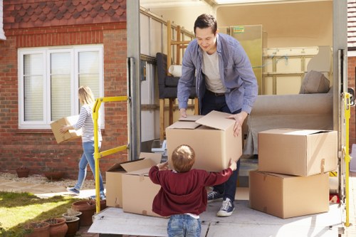 Removal team assisting with a Marylebone home move in a central London apartment
