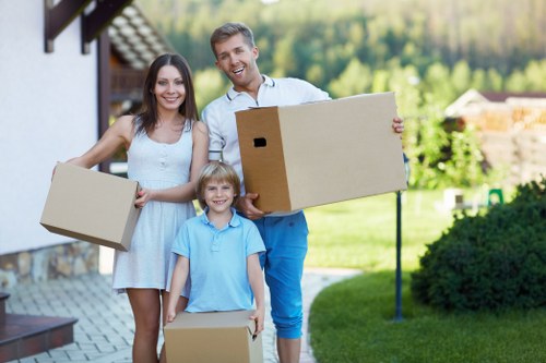 Removal team planning a house move in a Marylebone street