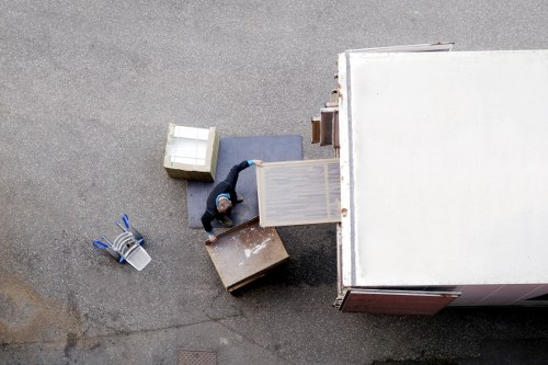 Local removal team navigating a central London street near Marylebone