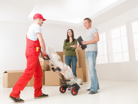 Assorted cardboard boxes and packing materials for central London moves