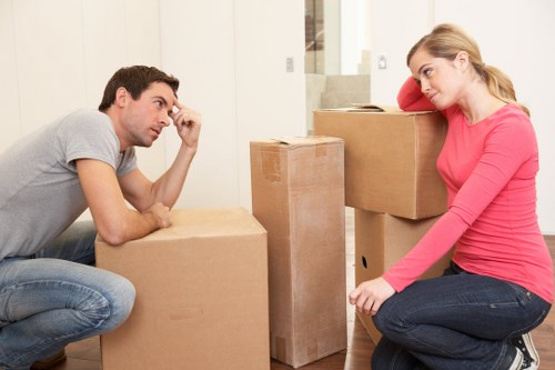 Furniture being moved through a central London residential building