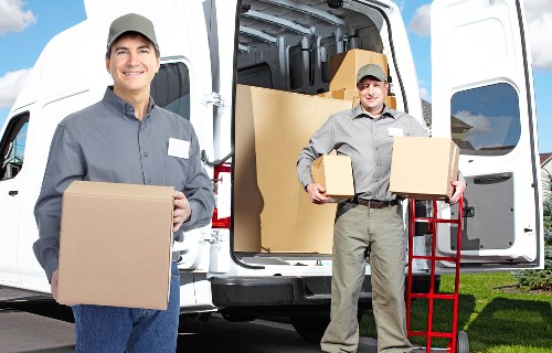 Furniture and office items prepared for charity reuse during a Marylebone clearance