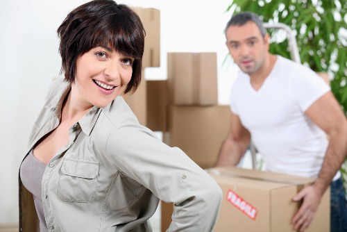 Packed household items ready for a move in Marylebone